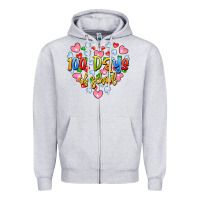 Heather Grey 100 days of school Zipper Hoodie - Artiststas