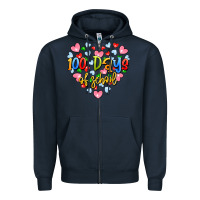 Navy 100 days of school Zipper Hoodie - Artiststas