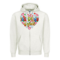 Oatmeal Heather 100 days of school Zipper Hoodie - Artiststas