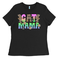 Black cat mama Ladies Tee - CowhideDigitalArt