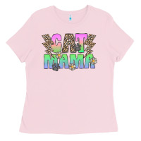 Bubblegum Pink cat mama Ladies Tee - CowhideDigitalArt