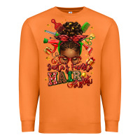 Carrot santas favorite hair stylist afro messy bun Premium Sweatshirt - texasbilliewilder