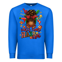True Royal santas favorite hair stylist afro messy bun Premium Sweatshirt - texasbilliewilder