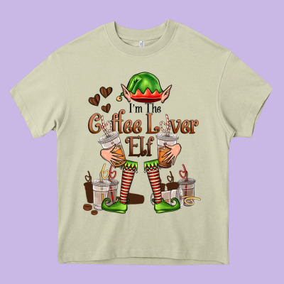 Im The Coffee Lover Elf Heavy Core Tee Designed By Fadigitalartstudio
