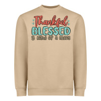 Mushroom thankful blessed and kind of a mess Heavyweight Sweatshirt - MaliasSmallBusiness