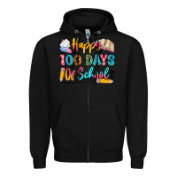Black happy 100 days of school Zipper Hoodie - Artiststas