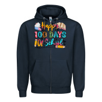 Navy happy 100 days of school Zipper Hoodie - Artiststas
