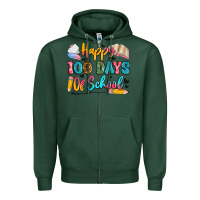 Sports Green happy 100 days of school Zipper Hoodie - Artiststas
