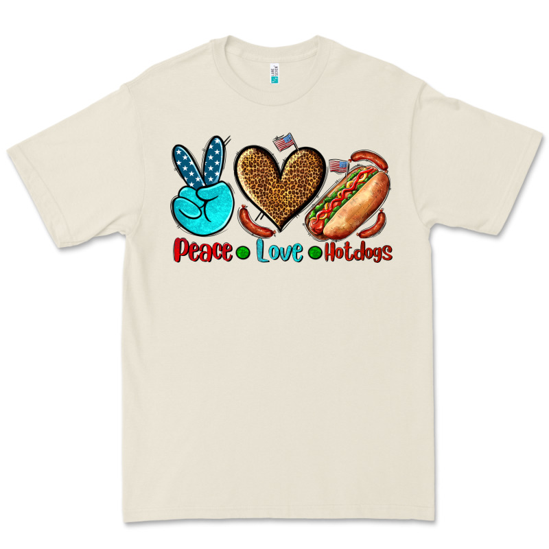 Peace Love Hotdogs Premium Tee by AdoDesignShop | Teevron