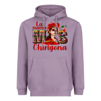 Lavender La mama mos Chingona Heavyweight Hoodie - NancyCooperArtShop
