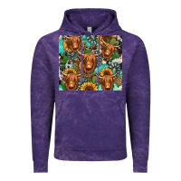Cloud Purple long haired shaggy cow western Vintage Hoodie - Jasminsmagicworld