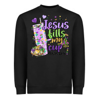 Black mardi gras jesus fills my cup Heavyweight Sweatshirt - MaliasSmallBusiness