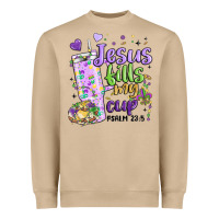 Mushroom mardi gras jesus fills my cup Heavyweight Sweatshirt - MaliasSmallBusiness