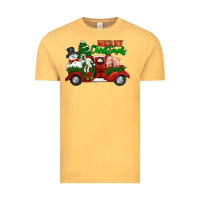 Vintage Mustard merry christmas snowman and farm animals truck Vintage Tee - Jasminsmagicworld