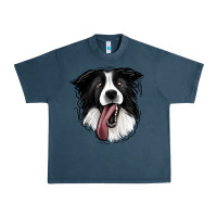 Midnight Navy Border Collie Urban Heavy Tee - Jasminsmagicworld