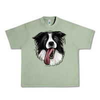 Oil Green Border Collie Urban Heavy Tee - Jasminsmagicworld