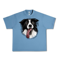 Pebble Blue Border Collie Urban Heavy Tee - Jasminsmagicworld