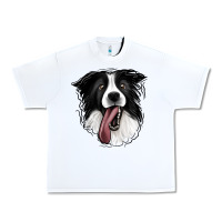White Border Collie Urban Heavy Tee - Jasminsmagicworld