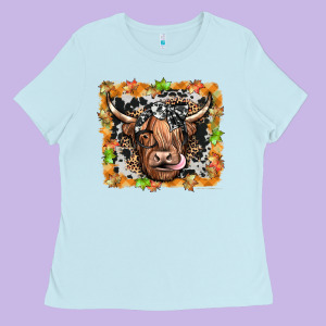Highland Cow Ladies Tee Designed By Jahusdesignshop
