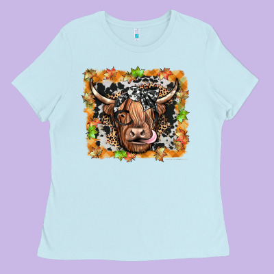 Highland Cow Ladies Tee Designed By Jahusdesignshop