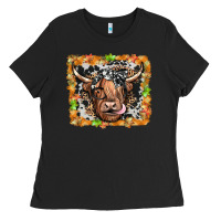Black highland cow Ladies Tee - JahusDesignShop