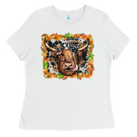 White highland cow Ladies Tee - JahusDesignShop