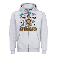 Heather Grey some days i rock it some days it rocks me either w Zipper Hoodie - Artiststas