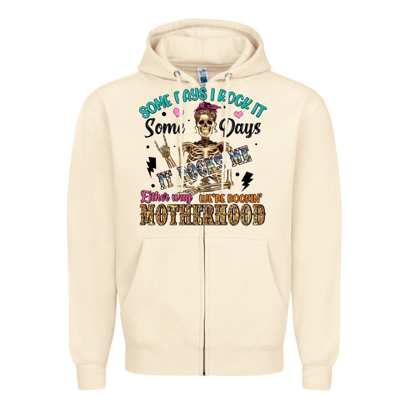 Some Days I Rock It Some Days It Rocks Me Either W Zipper Hoodie by Artiststas | Teevron