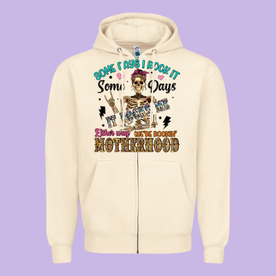Some Days I Rock It Some Days It Rocks Me Either W Zipper Hoodie Designed By Artiststas