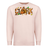 Pale Pink Personalized Thanksgiving Premium Sweatshirt - NancyCooperArtShop