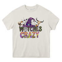 Cream Witches Be Crazy Heavy Core Tee - CowhideDigitalArt