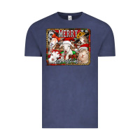 Vintage Denim merry christmas goats Vintage Tee - Jasminsmagicworld
