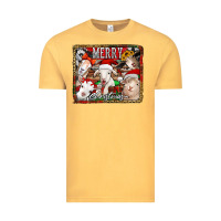 Vintage Mustard merry christmas goats Vintage Tee - Jasminsmagicworld