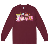 Burgundy unicorn coffee cups Long Sleeve Tee - NancyCooperArtShop