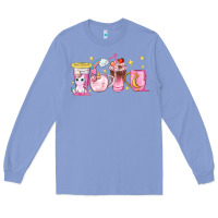 Colony Blue unicorn coffee cups Long Sleeve Tee - NancyCooperArtShop