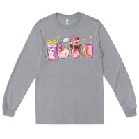 Heather Grey unicorn coffee cups Long Sleeve Tee - NancyCooperArtShop