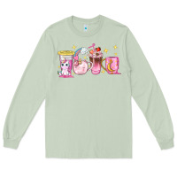 Matcha unicorn coffee cups Long Sleeve Tee - NancyCooperArtShop