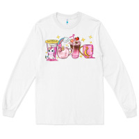 White unicorn coffee cups Long Sleeve Tee - NancyCooperArtShop