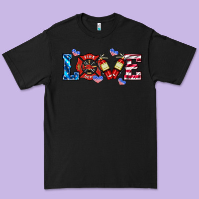 Firefighter Love Premium Tee Designed By Hra Design Shop