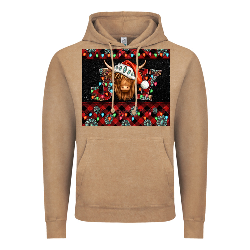 Joy Shaggy Cow Christmas Vintage Hoodie by Jasminsmagicworld | Teevron