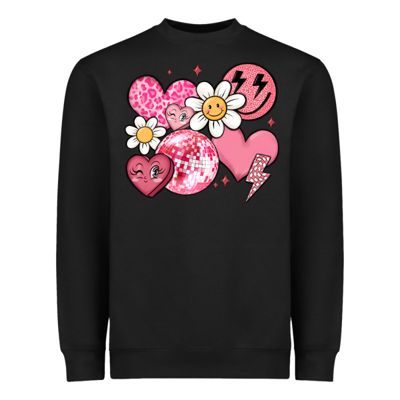 Retro Valentines Day Heavyweight Sweatshirt by MaliasSmallBusiness | Teevron