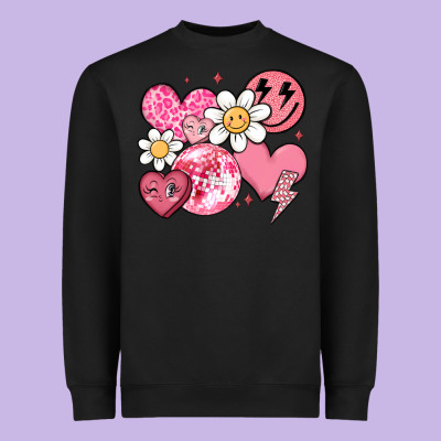 Retro Valentines Day Heavyweight Sweatshirt Designed By Maliassmallbusiness