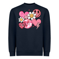 Navy retro valentines day Heavyweight Sweatshirt - MaliasSmallBusiness
