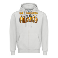 Dove Grey she works hard for the honey Zipper Hoodie - Artiststas