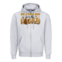 Heather Grey she works hard for the honey Zipper Hoodie - Artiststas