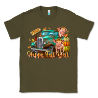 Army Green Farm Happy Fall Y'all Classic Tee - CowhideDigitalArt