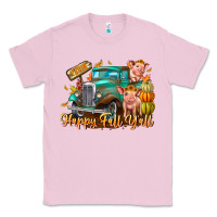 Bubblegum Pink Farm Happy Fall Y'all Classic Tee - CowhideDigitalArt