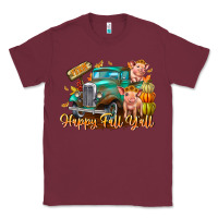 Burgundy Farm Happy Fall Y'all Classic Tee - CowhideDigitalArt