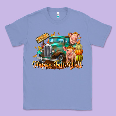 Farm Happy Fall Y'all Classic Tee Designed By Cowhidedigitalart