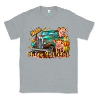 Heather Grey Farm Happy Fall Y'all Classic Tee - CowhideDigitalArt